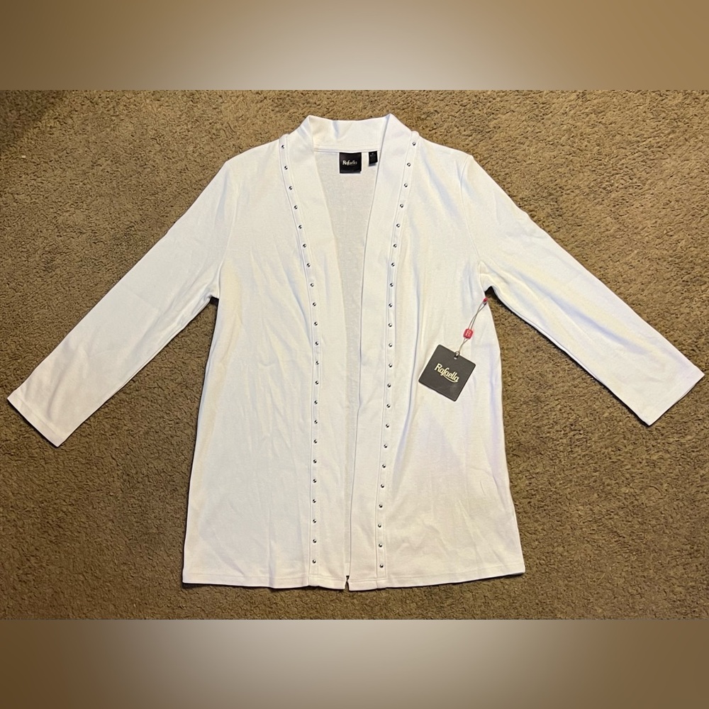 Rafaella Studded Open Front Cardigan